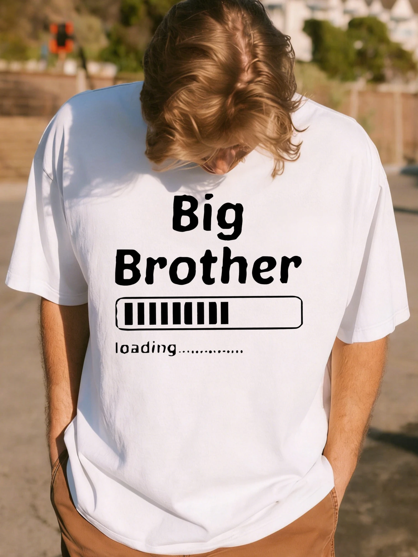 Мужская хлопковая футболка с забавным графическим принтом "Big Brother Loading", повседневная летняя футболка с короткими рукавами для мужчин
Мужская хлопковая футболка с забавным графическим принтом "Big Brother Loading", повседневная летняя футболка с короткими рукавами для мужчин