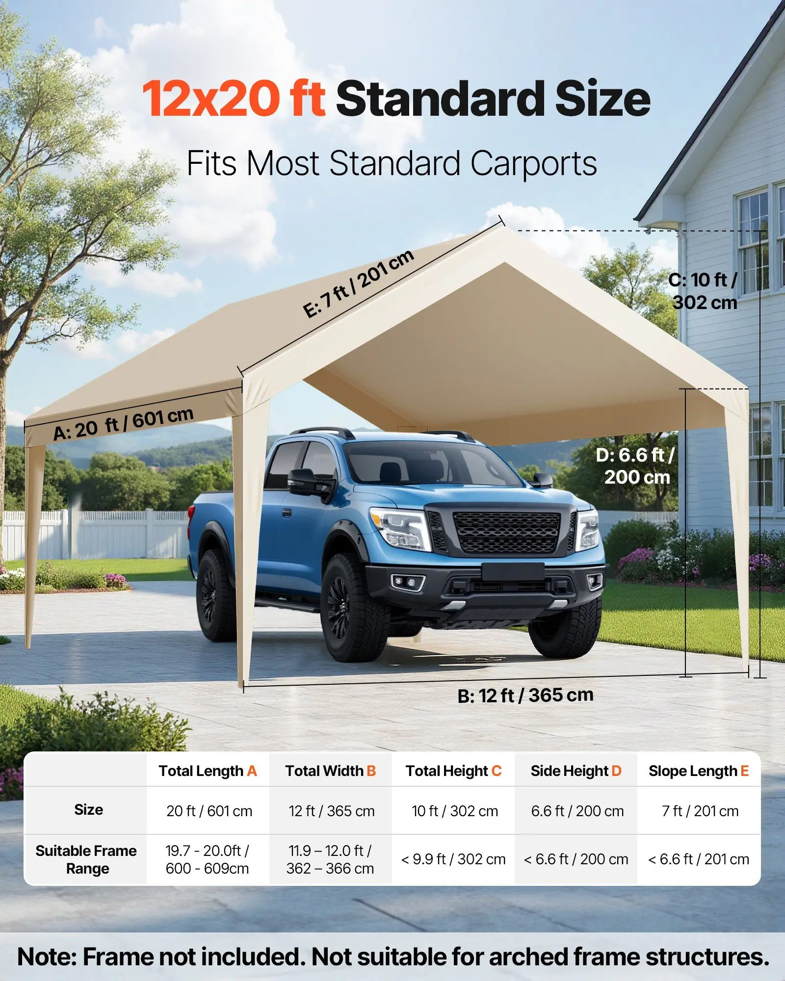 Carport Replacement Canopy, 12 x 20 ft Potable Garage Tent Top Tarp, UV-Resistant & Waterproof Car Shelter Tarp, Heavy Duty Car
Carport Replacement Canopy, 12 x 20 ft Potable Garage Tent Top Tarp, UV-Resistant & Waterproof Car Shelter Tarp, Heavy Duty Car