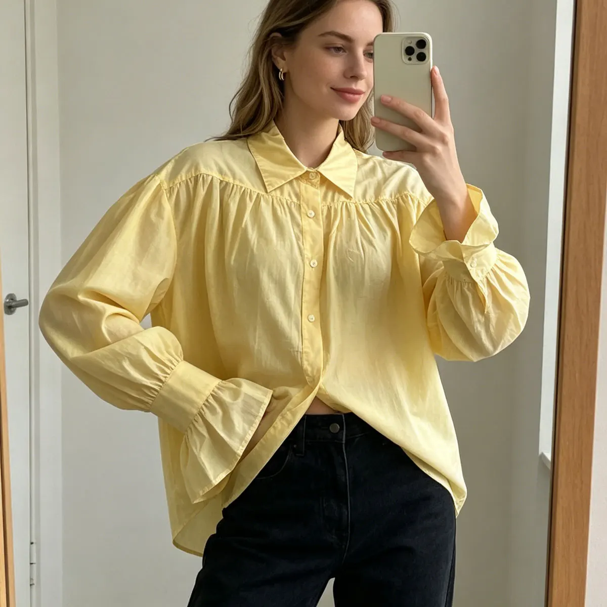 WXOY Women Dressy Blouse Elegant Chiffon Summer Lapel Relaxed Fit Casual Loose Fit Puffy Lantern Sleeve Button Stylish Shirt
WXOY Women Dressy Blouse Elegant Chiffon Summer Lapel Relaxed Fit Casual Loose Fit Puffy Lantern Sleeve Button Stylish Shirt