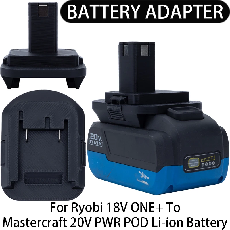 Adapter/Converter for Ryobi 18V ONE+ Li-Ion Tool to Mastercraft 20V PWR POD Li-Ion Battery Adapter Power Tool Accessory
Adapter/Converter for Ryobi 18V ONE+ Li-Ion Tool to Mastercraft 20V PWR POD Li-Ion Battery Adapter Power Tool Accessory
