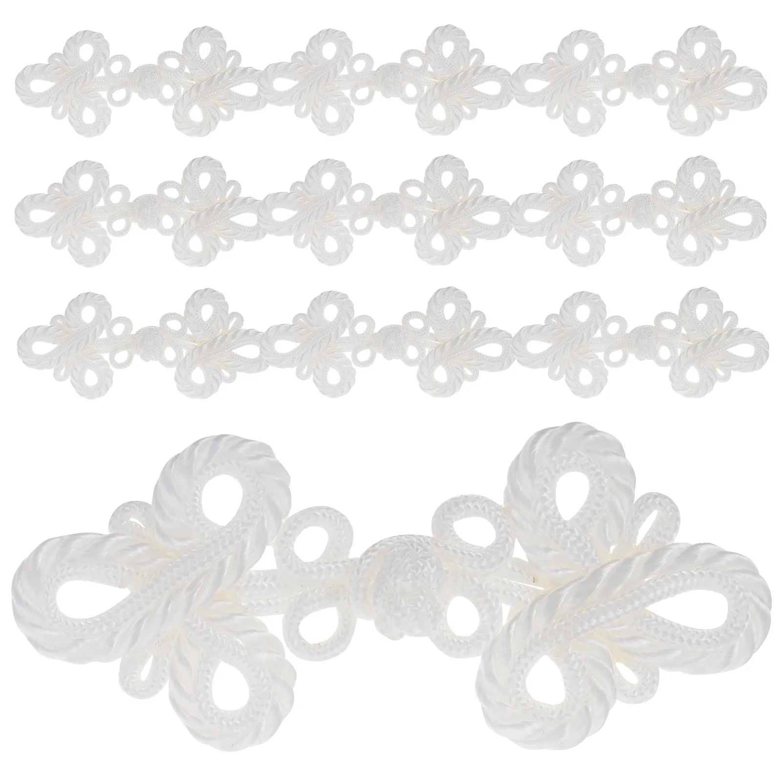 10Pcs Chinese Style Closures White Fabric Fancy Button Sewing Accessories for Cheongsam Hanfu Clothing Traditional
10Pcs Chinese Style Closures White Fabric Fancy Button Sewing Accessories for Cheongsam Hanfu Clothing Traditional