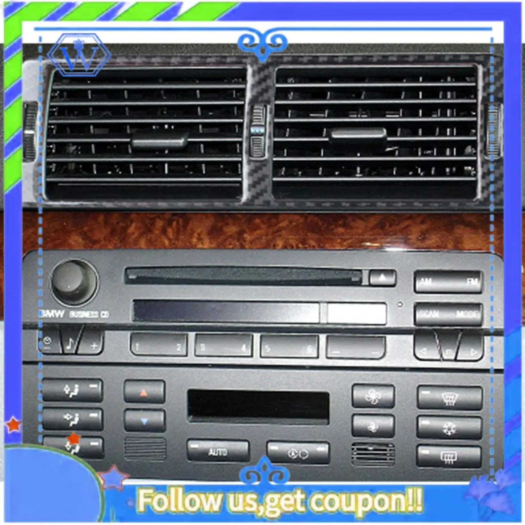 M46K-1Pc Air Vent Trim Auto Carbon Fiber Console Air Vent Sticker Trim For -BMW 3 Series E46 98-05
M46K-1Pc Air Vent Trim Auto Carbon Fiber Console Air Vent Sticker Trim For -BMW 3 Series E46 98-05