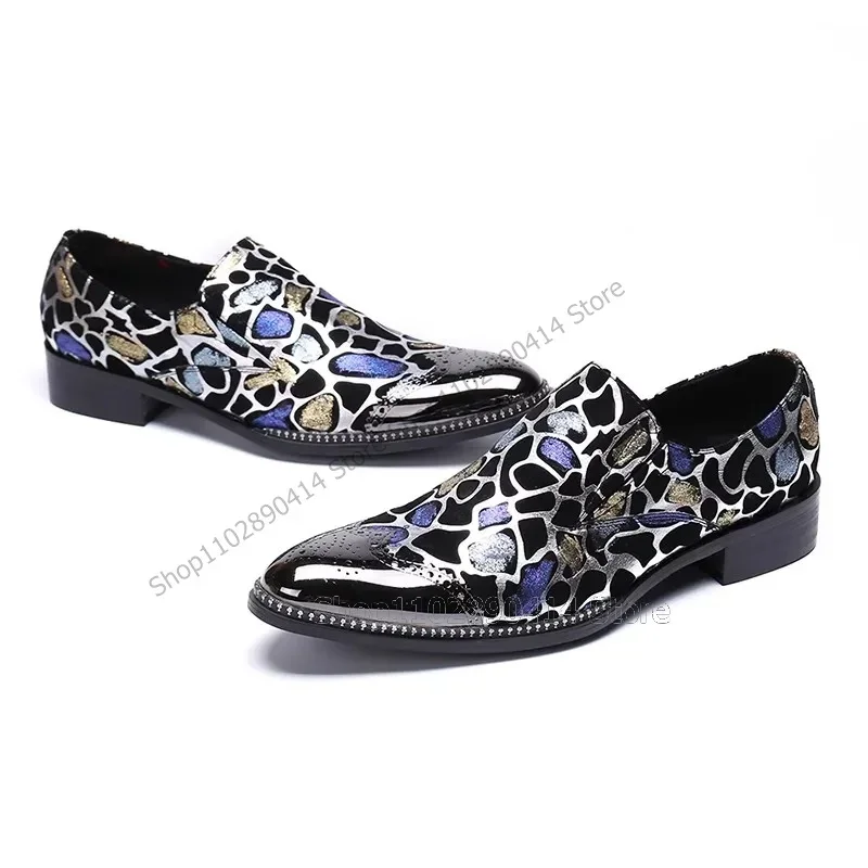 Colorful Leopard Print Rivets Decor Men Shoes Fashion Slip On Men Casual Shoes Luxurious Handmade Party Banquet Men Dress Shoes 
Colorful Leopard Print Rivets Decor Men Shoes Fashion Slip On Men Casual Shoes Luxurious Handmade Party Banquet Men Dress Shoes