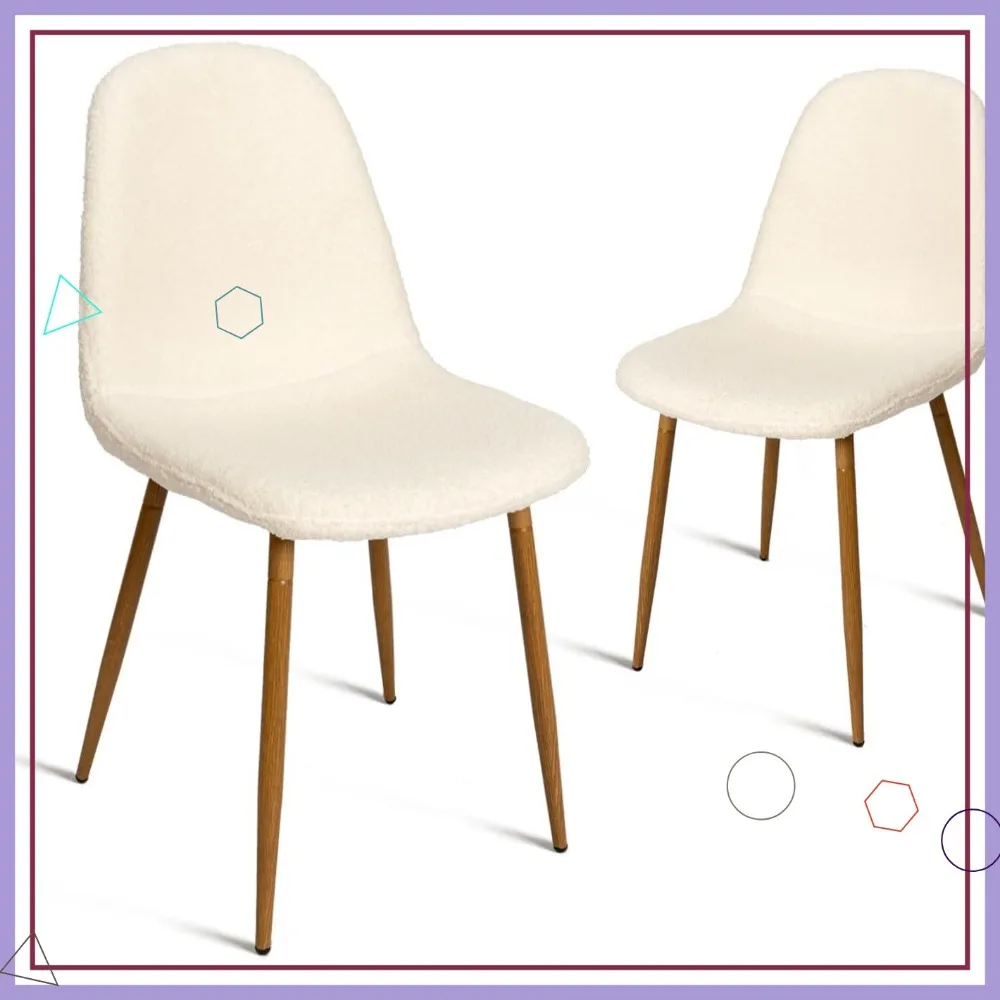 Modern Upholstered Fabric Dining Chairs Set of 2, Armless Kitchen Side Chairs with Faux Wood Metal Legs, Cream White
Modern Upholstered Fabric Dining Chairs Set of 2, Armless Kitchen Side Chairs with Faux Wood Metal Legs, Cream White