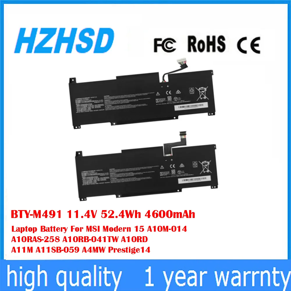 BTY-M491 11,4 В, 52,4 Втч, 4600 мАч, аккумулятор для ноутбука MSI Modern 15 A10M-014 A10RAS-258 A10RB-041TW A10RD A11M A11SB-059 A4MW
BTY-M491 11,4 В, 52,4 Втч, 4600 мАч, аккумулятор для ноутбука MSI Modern 15 A10M-014 A10RAS-258 A10RB-041TW A10RD A11M A11SB-059 A4MW