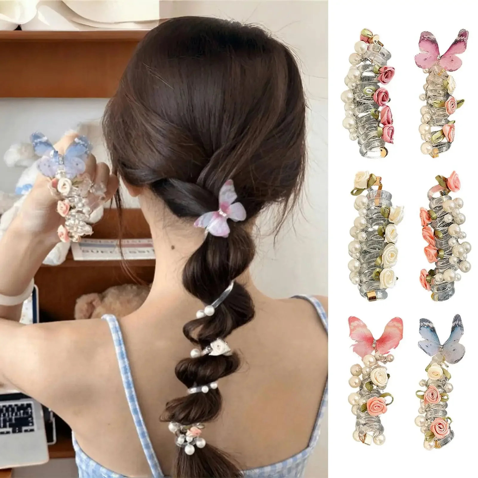 Elastic Spiral Telephone Wire Hairband Hair Ties Butterfly Flower Pearl Cute Sweet Hair Ropes Verstaile Hair style Accessories
Elastic Spiral Telephone Wire Hairband Hair Ties Butterfly Flower Pearl Cute Sweet Hair Ropes Verstaile Hair style Accessories