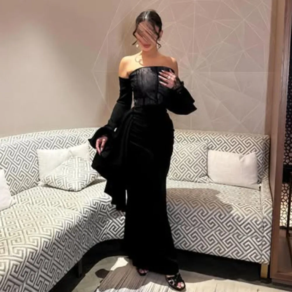High Quality Customized Strapless Ankle Length Black Three Quarter Elegant Dress Women for Wedding Party Платье Корейский Стиль
High Quality Customized Strapless Ankle Length Black Three Quarter Elegant Dress Women for Wedding Party Платье Корейский Стиль