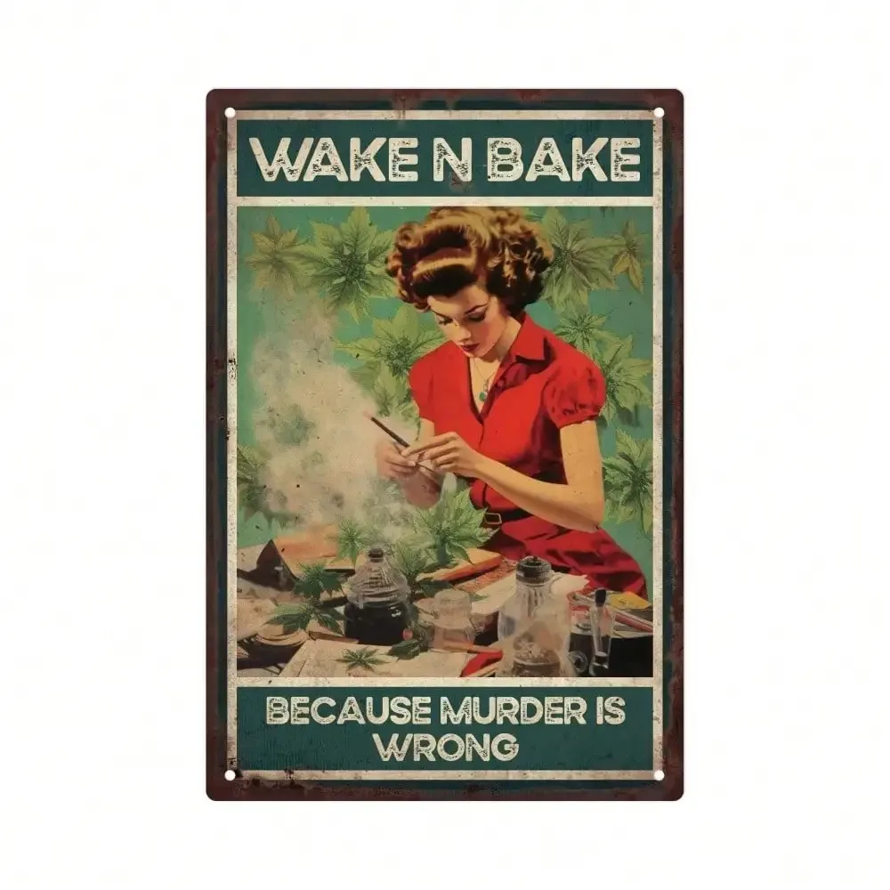 Putuo Retro Humorous Wall Sign, Vintage Wake N Bake Metal Tin Art for Home Bar Bathroom Decor
Putuo Retro Humorous Wall Sign, Vintage Wake N Bake Metal Tin Art for Home Bar Bathroom Decor