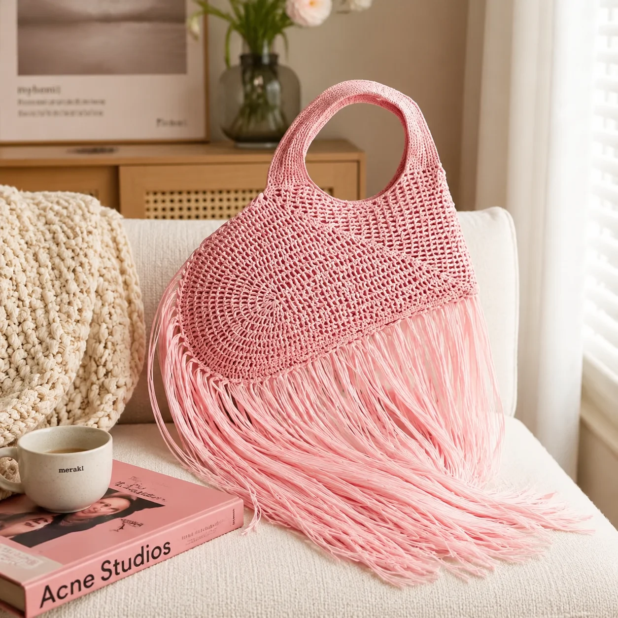Handbag Straw Woven Tassel Tote Shoulder Bag Heart Shaped Accent Boho Chic Summer Beach Casual Women Fashion Pink Purse Gift
Handbag Straw Woven Tassel Tote Shoulder Bag Heart Shaped Accent Boho Chic Summer Beach Casual Women Fashion Pink Purse Gift