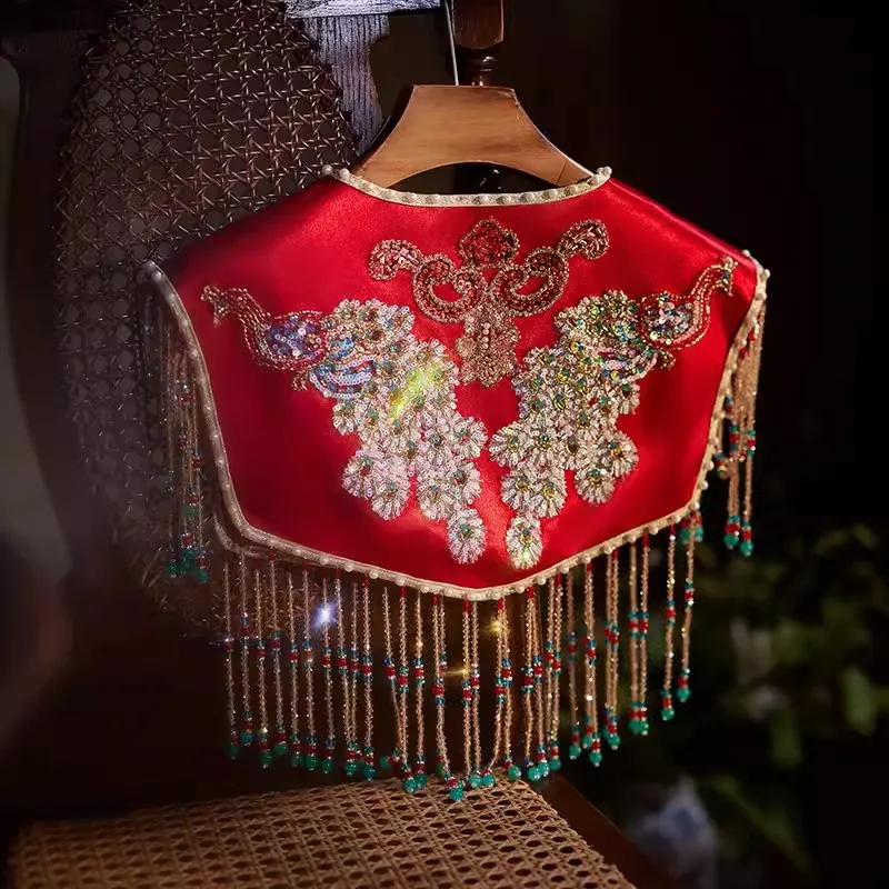 Women's Spring Summer Wine Red Embroidery Diamonds Beaded Tassel Pashmina Female Autumn Winter Chinese Vintage Shawl Cloak R125
Women's Spring Summer Wine Red Embroidery Diamonds Beaded Tassel Pashmina Female Autumn Winter Chinese Vintage Shawl Cloak R125