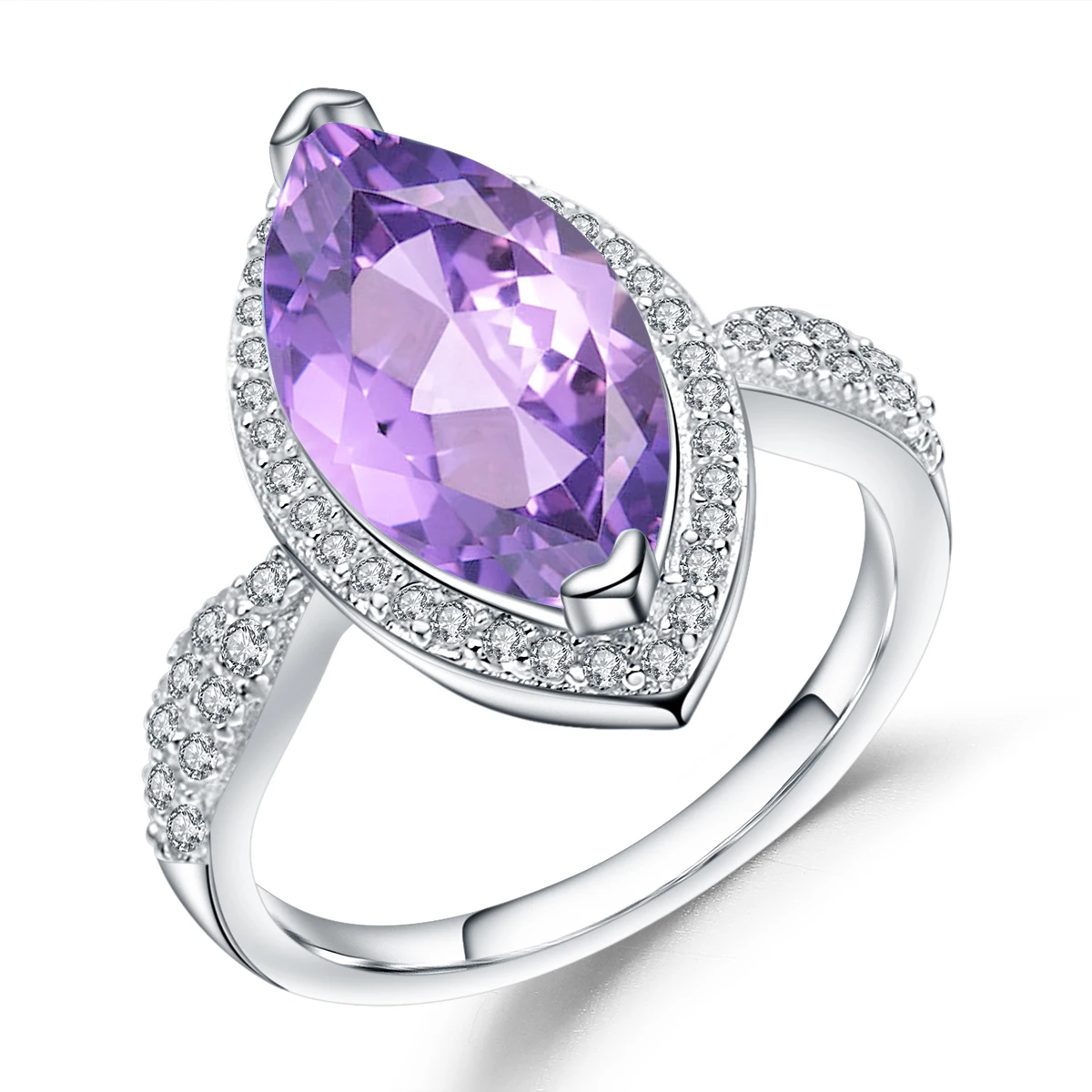 Marquise Gemstone Ring Silver Elegant Classic Natural Amethyst 925 Sterling Silver Ring Women 
Marquise Gemstone Ring Silver Elegant Classic Natural Amethyst 925 Sterling Silver Ring Women