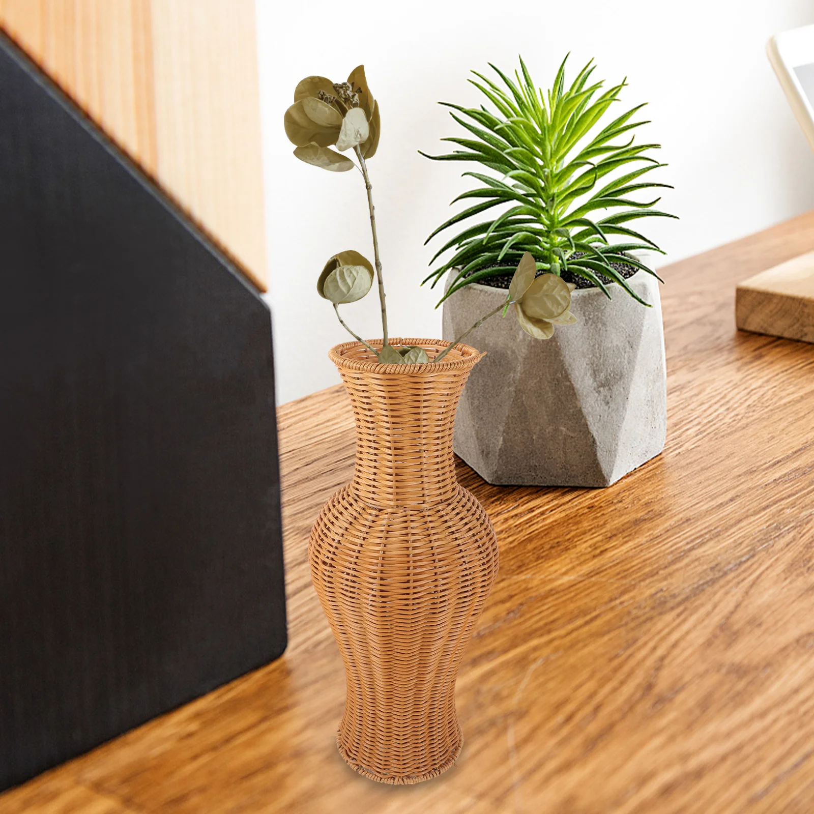Imitation Rattan Floor Vase Elegant Neutral Color for Home Office Decoration Tall Fake Rattan Vase Decorative Flower Holder
Imitation Rattan Floor Vase Elegant Neutral Color for Home Office Decoration Tall Fake Rattan Vase Decorative Flower Holder