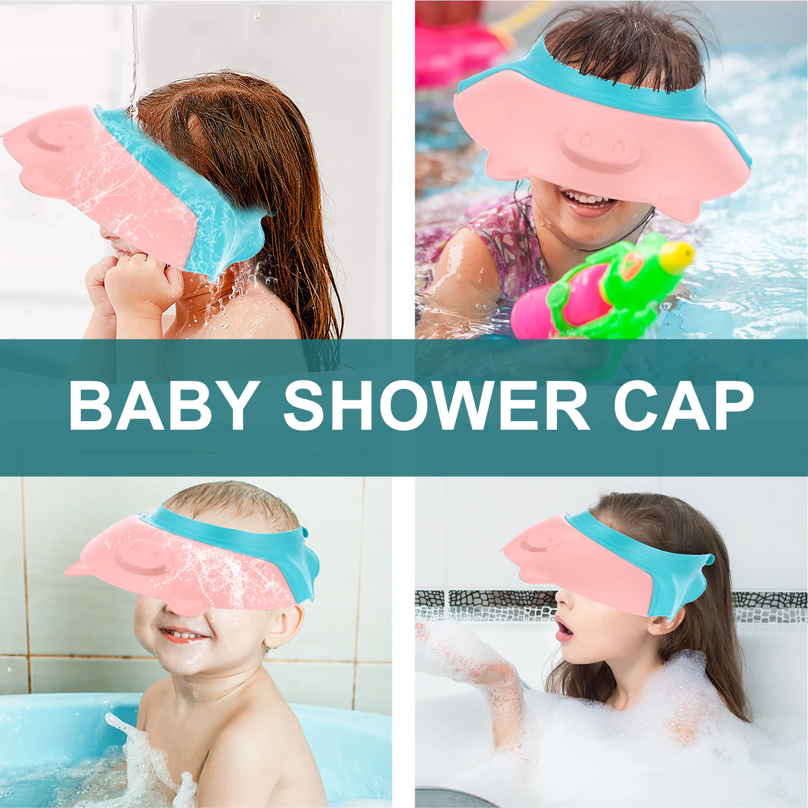 1 шт., детская шапочка для душа в форме свиньи, регулируемая шапочка для мытья волос, защитный чехол для ушей, шапочка для купания, аксессуар для малышей, шапочка для купания
1 шт., детская шапочка для душа в форме свиньи, регулируемая шапочка для мытья волос, защитный чехол для ушей, шапочка для купания, аксессуар для малышей, шапочка для купания