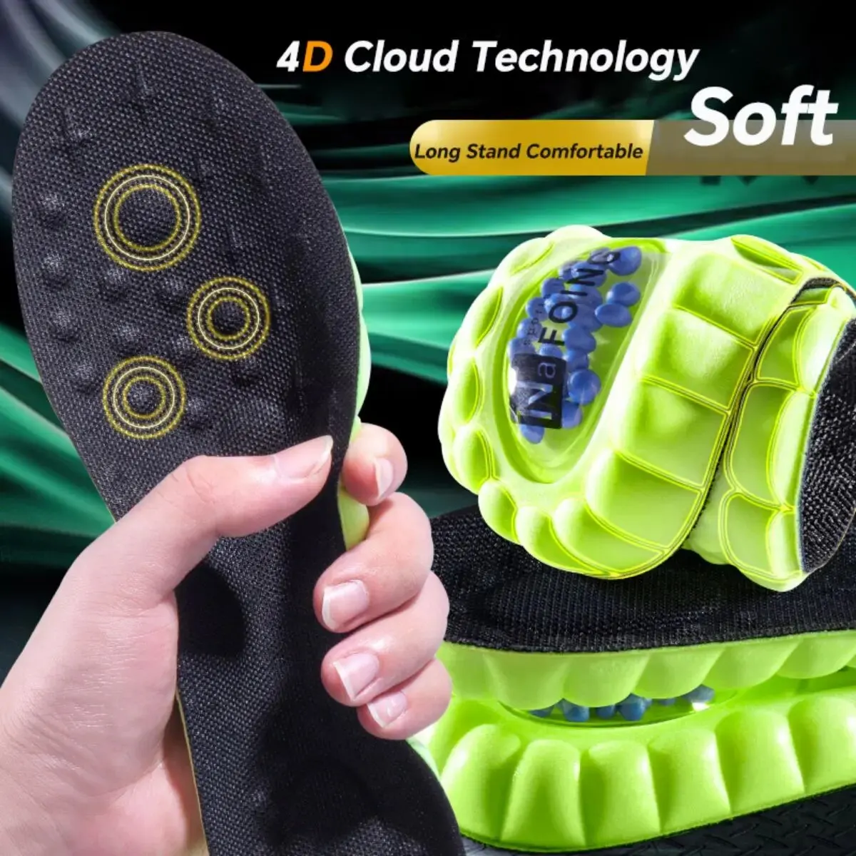 2 пары спортивных стельок Cloud Sport для обуви: мягкие, амортизирующие, дезодорирующие, дышащие, ортопедические стельки с воздушной подушкой из полиуретана для бега
2 пары спортивных стельок Cloud Sport для обуви: мягкие, амортизирующие, дезодорирующие, дышащие, ортопедические стельки с воздушной подушкой из полиуретана для бега