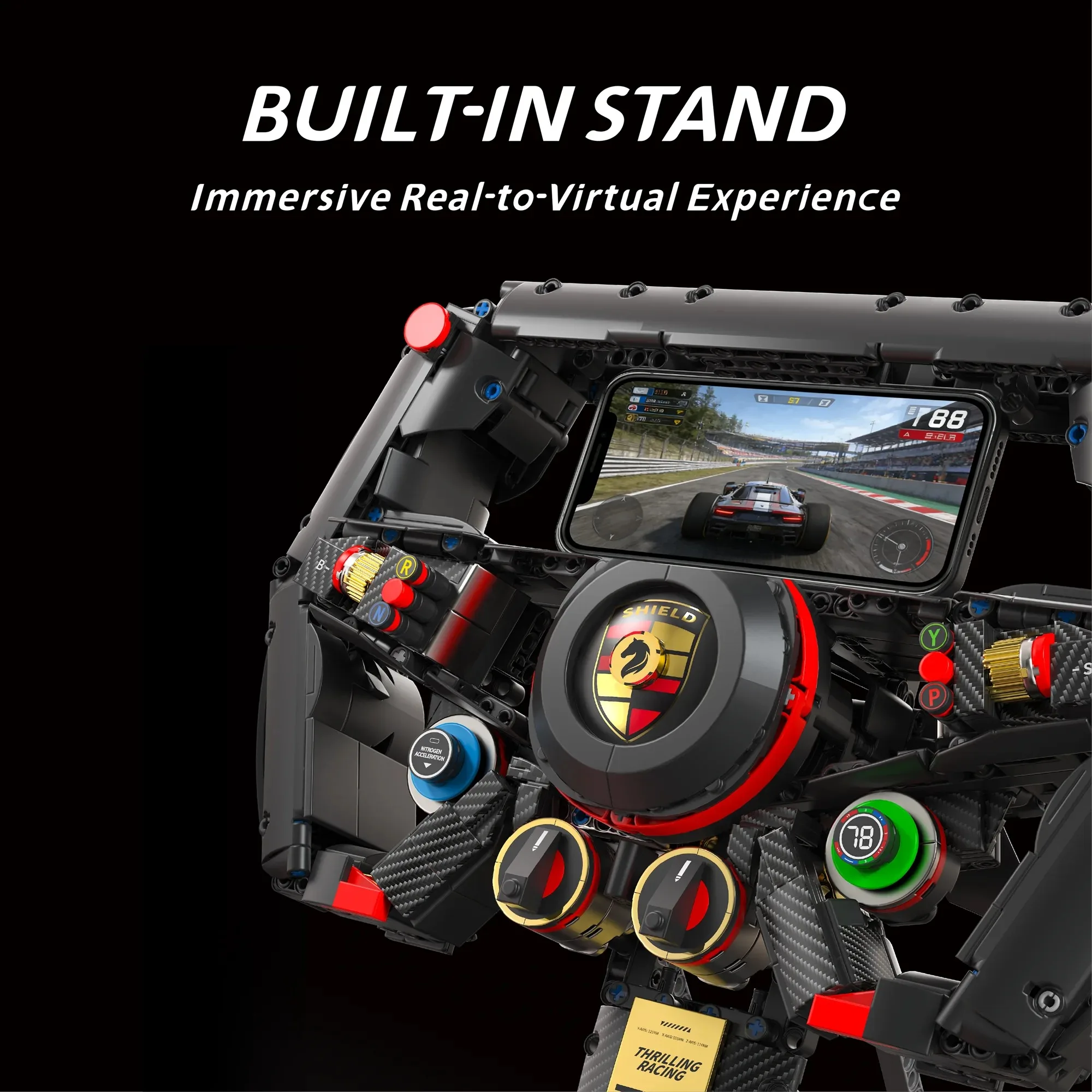 Elite Concept Steering Wheel Building Set - 1221PCS with Phone Holder, Simulated Buttons, Racing Design, MOC/DIY Compatible
Elite Concept Steering Wheel Building Set - 1221PCS with Phone Holder, Simulated Buttons, Racing Design, MOC/DIY Compatible