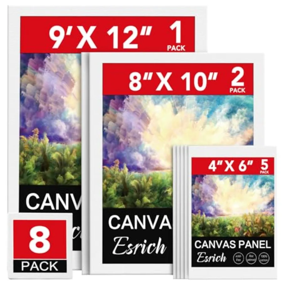 es for Painting Painting with 9x12, 8x10, 4x6, Canvas Panels for Oil Paint, Watercolor, Acrylic Paint, Gouache and Tempera
es for Painting Painting with 9x12, 8x10, 4x6, Canvas Panels for Oil Paint, Watercolor, Acrylic Paint, Gouache and Tempera