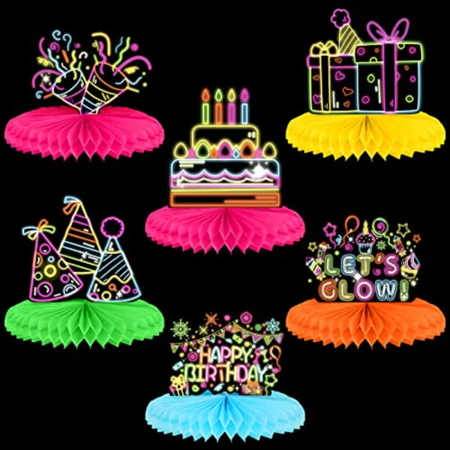 6 Pcs Glow Party Birthday Centerpieces Neon Birthday Decorations Honeycomb Centerpieces for Tables Neon Party Supplies
6 Pcs Glow Party Birthday Centerpieces Neon Birthday Decorations Honeycomb Centerpieces for Tables Neon Party Supplies