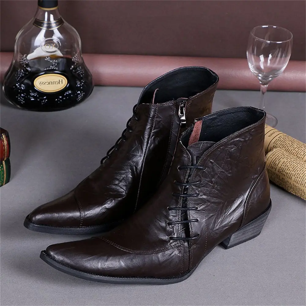 Vintage Zipper Cross-Tied Genuine Leather High Heels Pointed Toe Boots Male Plus Size Party Wedding Business Men Dress Shoes
Vintage Zipper Cross-Tied Genuine Leather High Heels Pointed Toe Boots Male Plus Size Party Wedding Business Men Dress Shoes