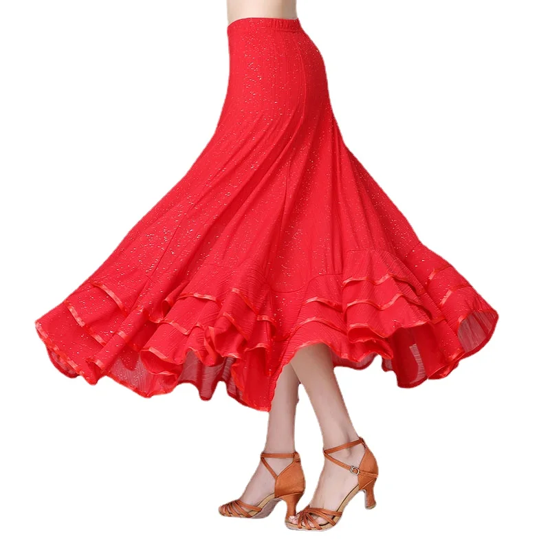 New Style Modern Dance Skirt Long Sequin Standard Big Swing Dance Costume Spanish Flamenco Ballroom Skirt Waltz Women Dance Wear
New Style Modern Dance Skirt Long Sequin Standard Big Swing Dance Costume Spanish Flamenco Ballroom Skirt Waltz Women Dance Wear