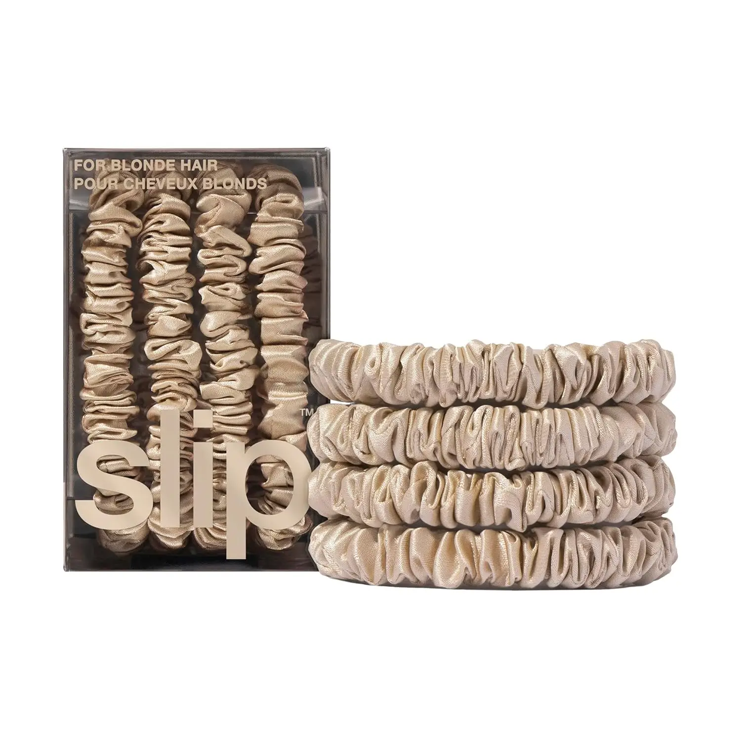 Silk Skinny Scrunchies - Blonde | Set of 4 Skinny Scrunchies | 100% Mulberry Silk, Anti-Crease
Silk Skinny Scrunchies - Blonde | Set of 4 Skinny Scrunchies | 100% Mulberry Silk, Anti-Crease