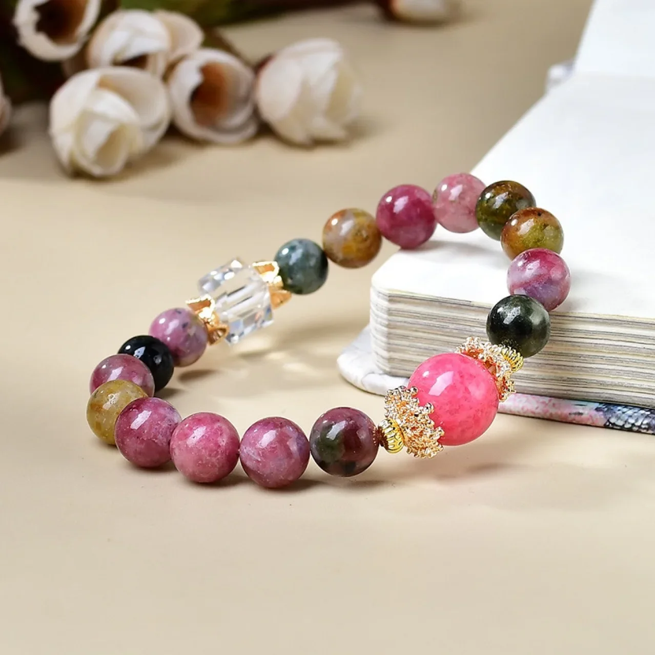 Tourmaline Cherry Blossom Rain White Crystal Bracelet Ladies Light Luxury Fashion Lucky Bracelet
Tourmaline Cherry Blossom Rain White Crystal Bracelet Ladies Light Luxury Fashion Lucky Bracelet
