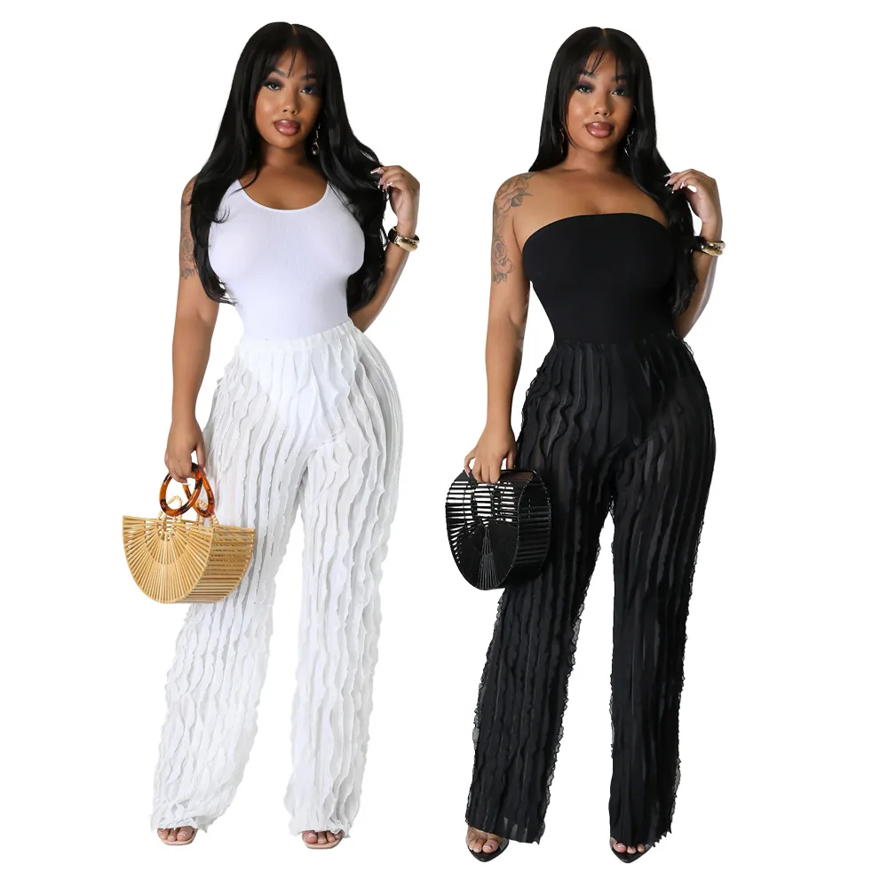 White Ruffles Wide Leg Pants Women 2023 Casual Solid High Waist Patchwork Long Trousers Vestidos Streetwear Bottoms Y2K Female
White Ruffles Wide Leg Pants Women 2023 Casual Solid High Waist Patchwork Long Trousers Vestidos Streetwear Bottoms Y2K Female