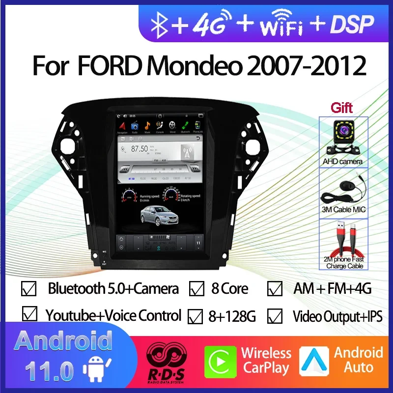 Car GPS Navigation Android 11 Tesla Style Screen For FORD Mondeo 2007-2012 Auto Radio Stereo Multimedia Player BT Mirror Link
Car GPS Navigation Android 11 Tesla Style Screen For FORD Mondeo 2007-2012 Auto Radio Stereo Multimedia Player BT Mirror Link