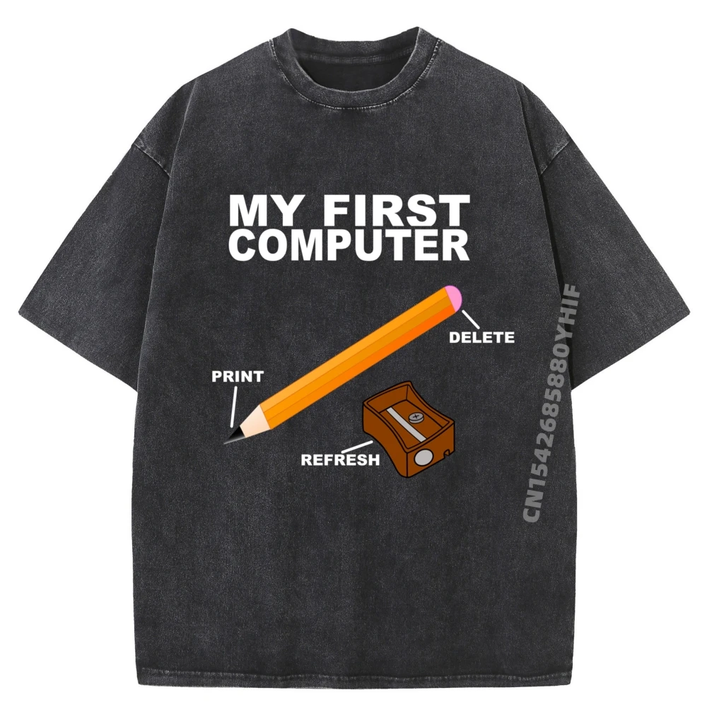 My First Computer Informatic Teacher Pencil It Tech Luxury Designer Men's Cotton Washed T-Shirt For Men
My First Computer Informatic Teacher Pencil It Tech Luxury Designer Men's Cotton Washed T-Shirt For Men