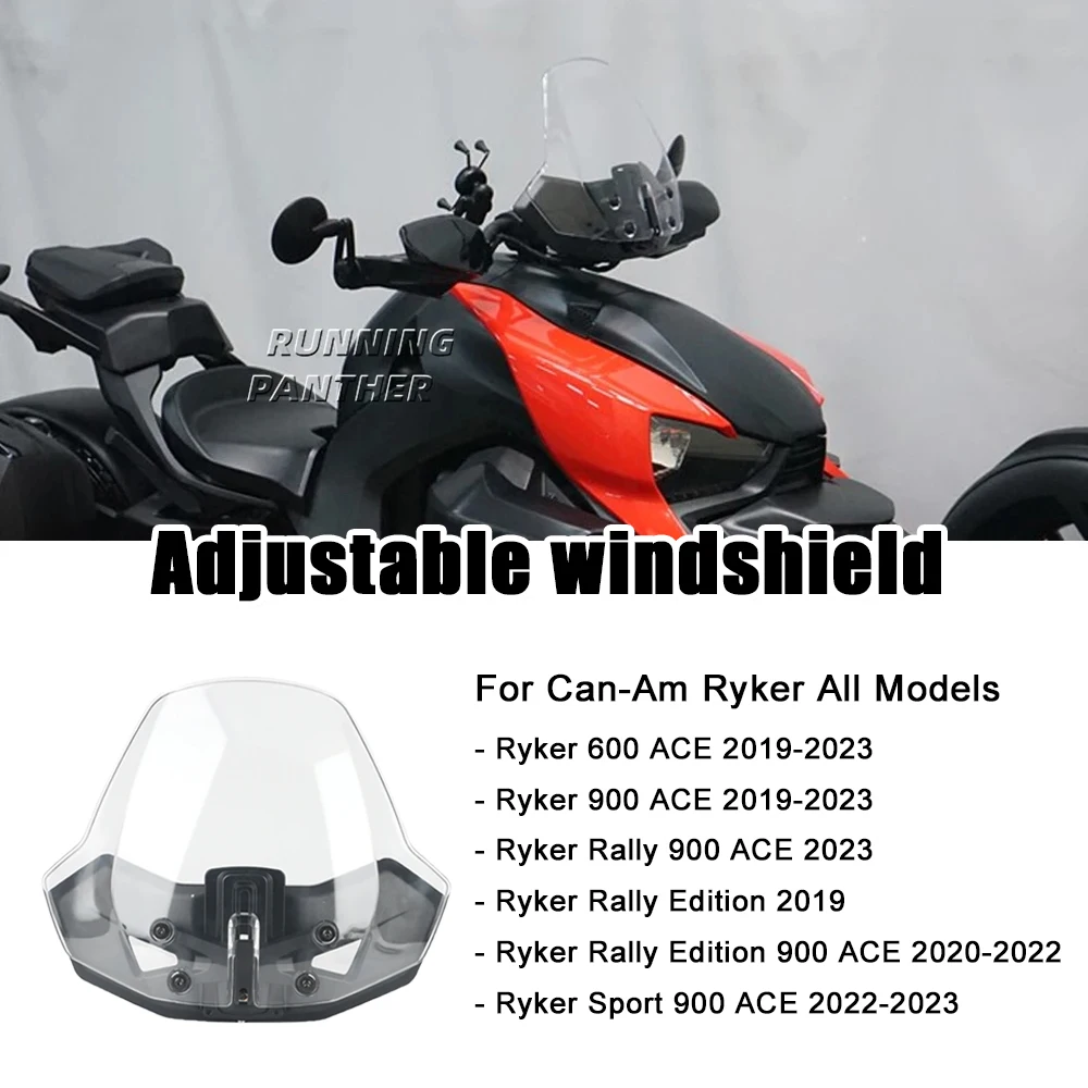 Регулируемое ветровое стекло для мотоцикла Can-Am Ryker 600 900 Sport Rally Edition 900 ACE 2019-2023, лобовое стекло, ветровое стекло
Регулируемое ветровое стекло для мотоцикла Can-Am Ryker 600 900 Sport Rally Edition 900 ACE 2019-2023, лобовое стекло, ветровое стекло