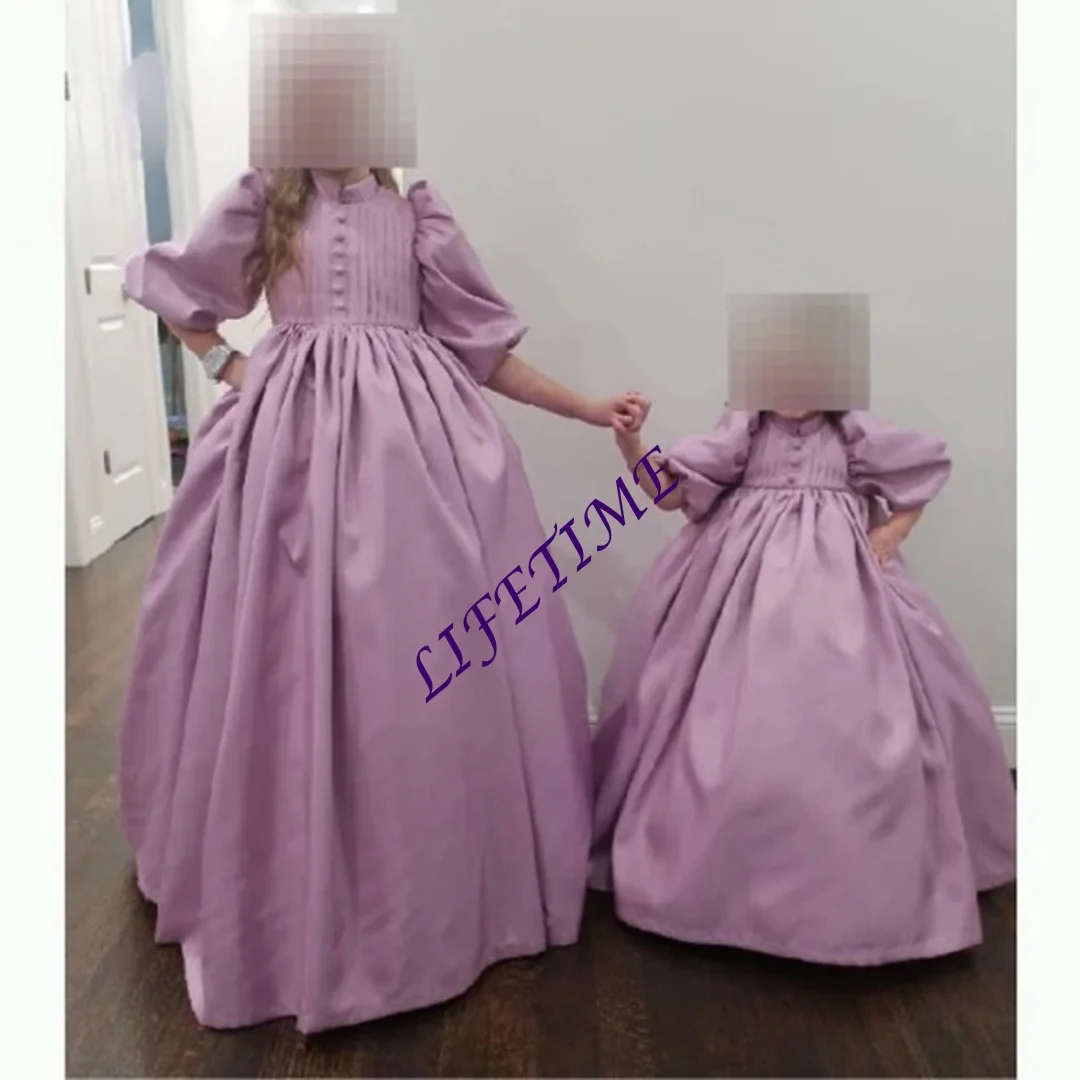 CustomizedPink Satin Puffy Flower Girl Dress For Wedding Long Sleeves High Neck First Communion Kids Birthday Party Dress Ball G
CustomizedPink Satin Puffy Flower Girl Dress For Wedding Long Sleeves High Neck First Communion Kids Birthday Party Dress Ball G