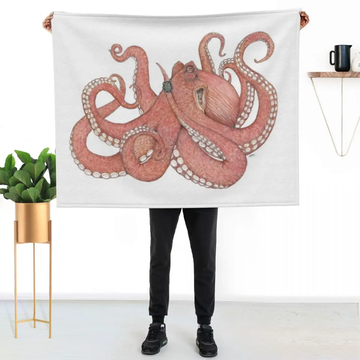 Octopus Wearing a Dive Computer Throw Blanket Stylish Couch Blanket for Home Living Room
Octopus Wearing a Dive Computer Throw Blanket Stylish Couch Blanket for Home Living Room
