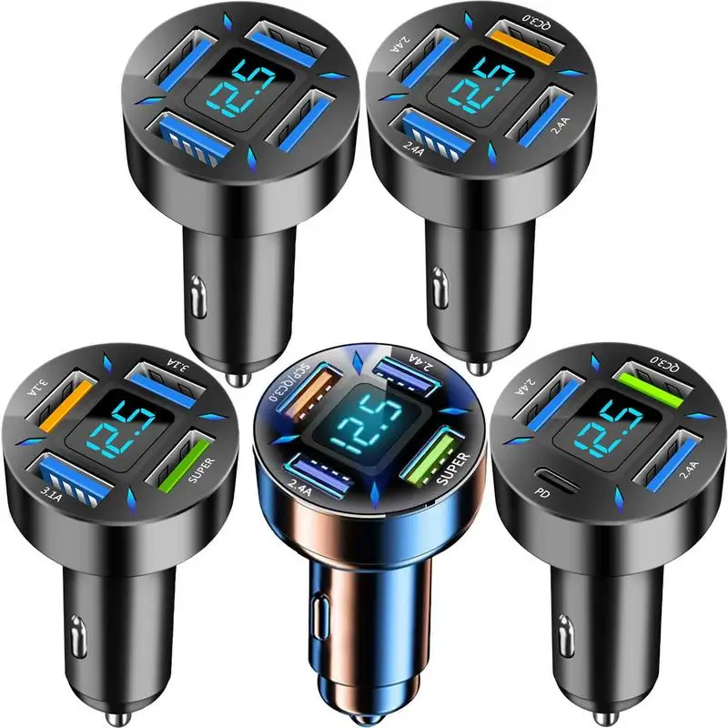 USB Car Charger Quick Charge 3.0 66W 4 Ports Super Fast Car Charger Adapter LED Cigarette Lighter For Phone Laptop Pixel
USB Car Charger Quick Charge 3.0 66W 4 Ports Super Fast Car Charger Adapter LED Cigarette Lighter For Phone Laptop Pixel
