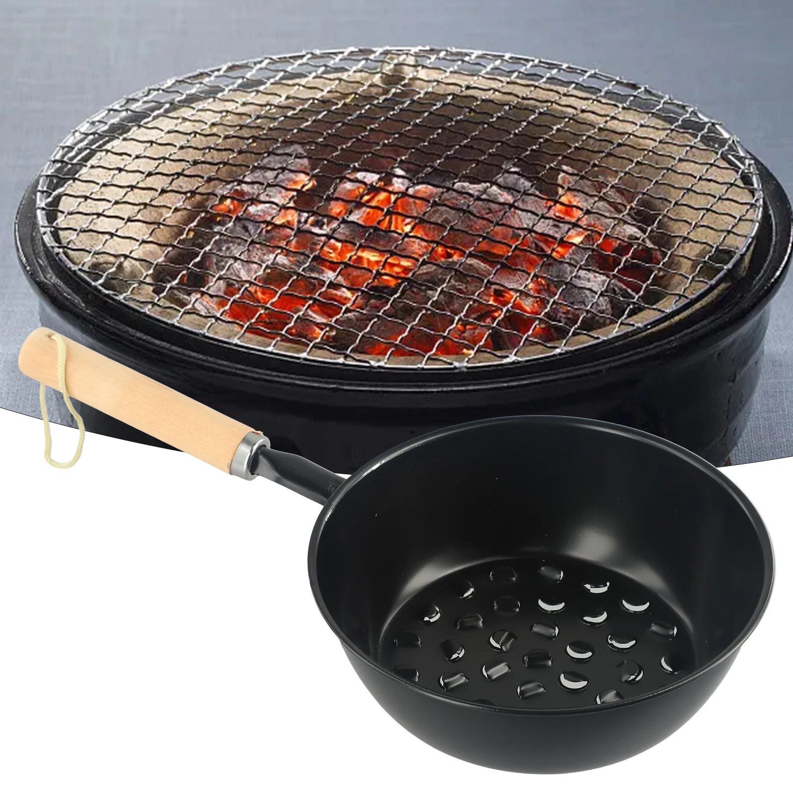 16*5.5cm/ 6.29*2.16inch Stove BBQ Tool Charcoal Pot Charcoal Stove Black Iron + Wood Material Portable Convenient
16*5.5cm/ 6.29*2.16inch Stove BBQ Tool Charcoal Pot Charcoal Stove Black Iron + Wood Material Portable Convenient