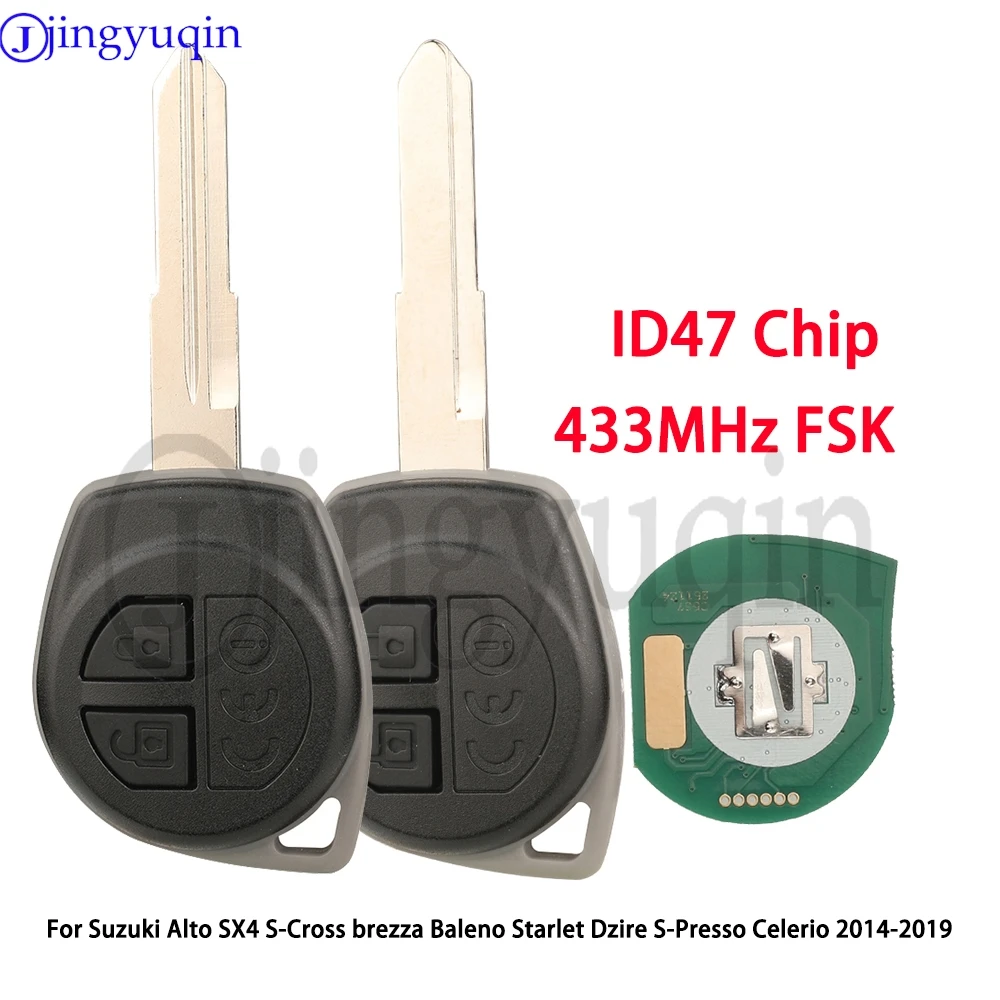 JYQ 433MHz FSK ID47 Remote Car Key T61M0 For Suzuki Alto SX4 S-Cross brezza Baleno Starlet Dzire S-Presso Celerio 2014-2019 Fob
JYQ 433MHz FSK ID47 Remote Car Key T61M0 For Suzuki Alto SX4 S-Cross brezza Baleno Starlet Dzire S-Presso Celerio 2014-2019 Fob