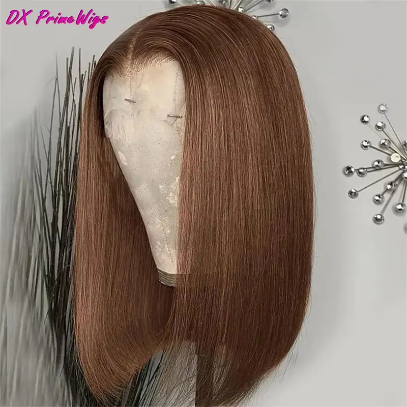 Chocolate Brown Straight Short Bob Wig 200% Density 13x4 Transparent Lace Front Human Hair Wig Pre Plucked Lace Frontal Wigs #4
Chocolate Brown Straight Short Bob Wig 200% Density 13x4 Transparent Lace Front Human Hair Wig Pre Plucked Lace Frontal Wigs #4