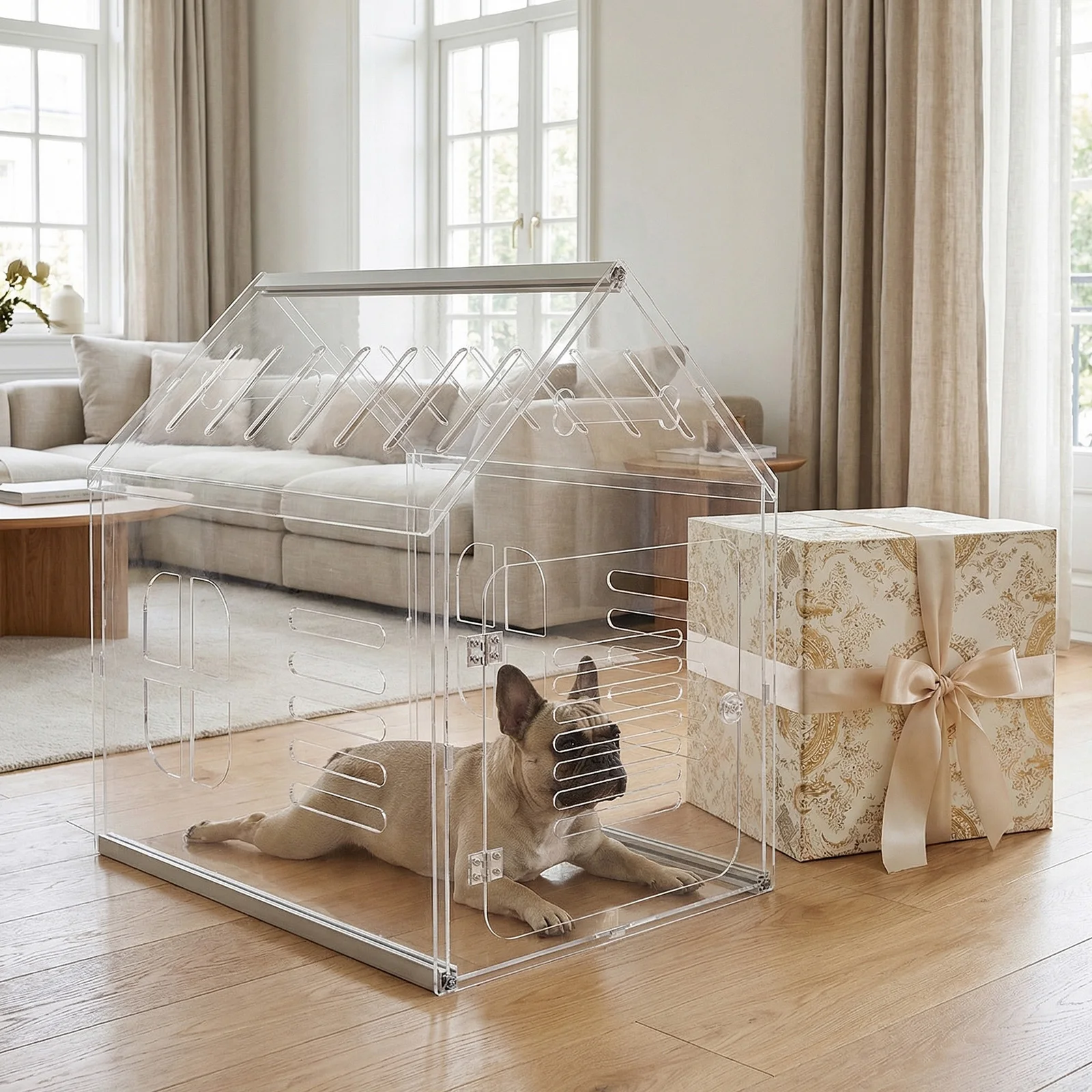 Acrylic Indoor Dog House Lockable Ventilated Clear Modern Dog Kennel 24.02x15.75x23.62inch for Most Small Dogs/Cats Pet Supplies
Acrylic Indoor Dog House Lockable Ventilated Clear Modern Dog Kennel 24.02x15.75x23.62inch for Most Small Dogs/Cats Pet Supplies