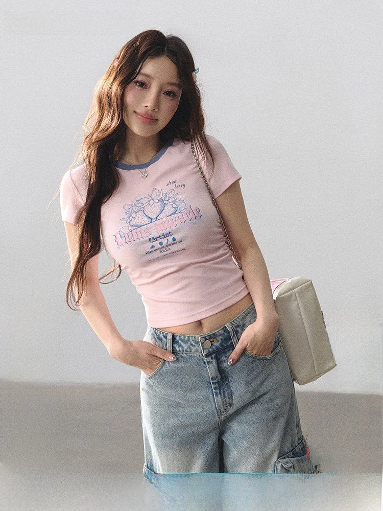 Sweet And Spicy Style Workwear Cotton Short Sleeve T-Shirt And Jeans Set for Women Summer Slim Fit round Neck Commute Style
Sweet And Spicy Style Workwear Cotton Short Sleeve T-Shirt And Jeans Set for Women Summer Slim Fit round Neck Commute Style