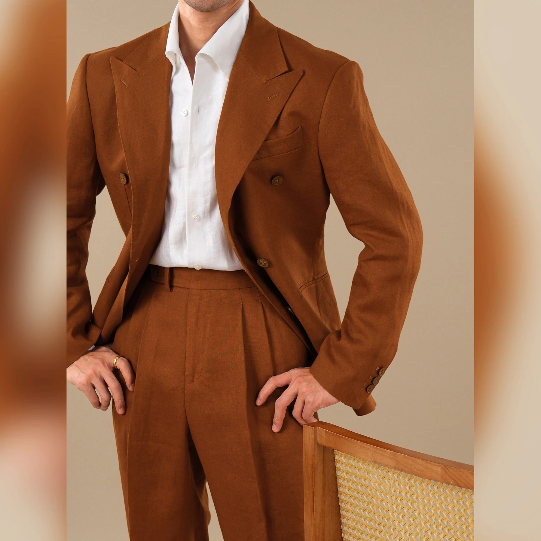 Pure Linen Men Tuxedo Suit Casual Suit Set For Men Summer Naples Two-Piece Suit Costume Mariage Homme Men Suit Business Tuxedos
Pure Linen Men Tuxedo Suit Casual Suit Set For Men Summer Naples Two-Piece Suit Costume Mariage Homme Men Suit Business Tuxedos
