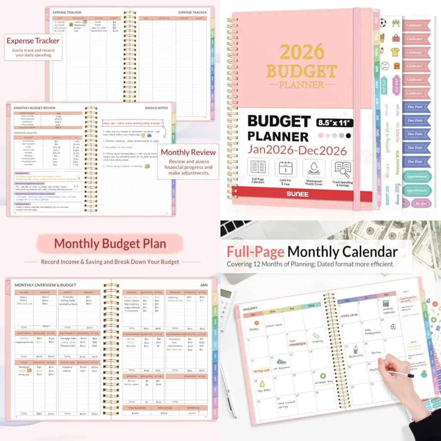 2026 Budget Planner - Monthly Budget Book from JAN 2026 - DEC 2026 with Expense Tracker Notebook, A4 Size Bill Organizer Financ
2026 Budget Planner - Monthly Budget Book from JAN 2026 - DEC 2026 with Expense Tracker Notebook, A4 Size Bill Organizer Financ