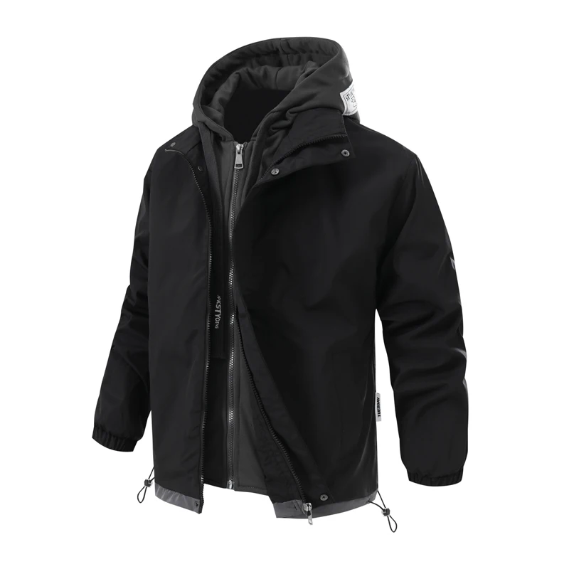 Autumn Winter Men's Bomber Jackets Fashion Men Mock Two-piece Hooded Cardigan Coats Men Windbreaker Loose Baseball Jackets 4XL
Autumn Winter Men's Bomber Jackets Fashion Men Mock Two-piece Hooded Cardigan Coats Men Windbreaker Loose Baseball Jackets 4XL