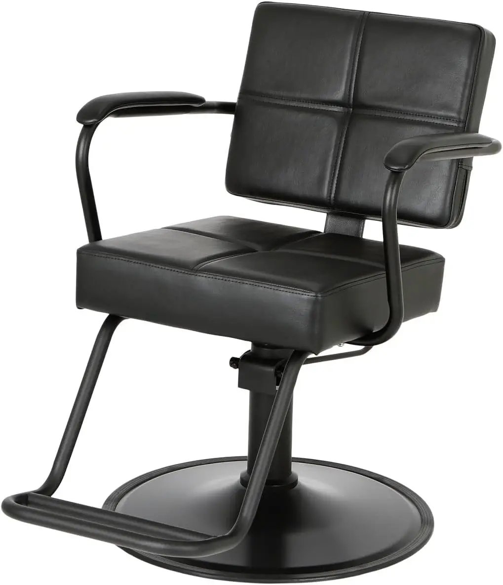 Stylish Salon Chair with Wide Seat, Black Metal Frame, Premium Vinyl, Open Back, Hydraulic Base
Stylish Salon Chair with Wide Seat, Black Metal Frame, Premium Vinyl, Open Back, Hydraulic Base