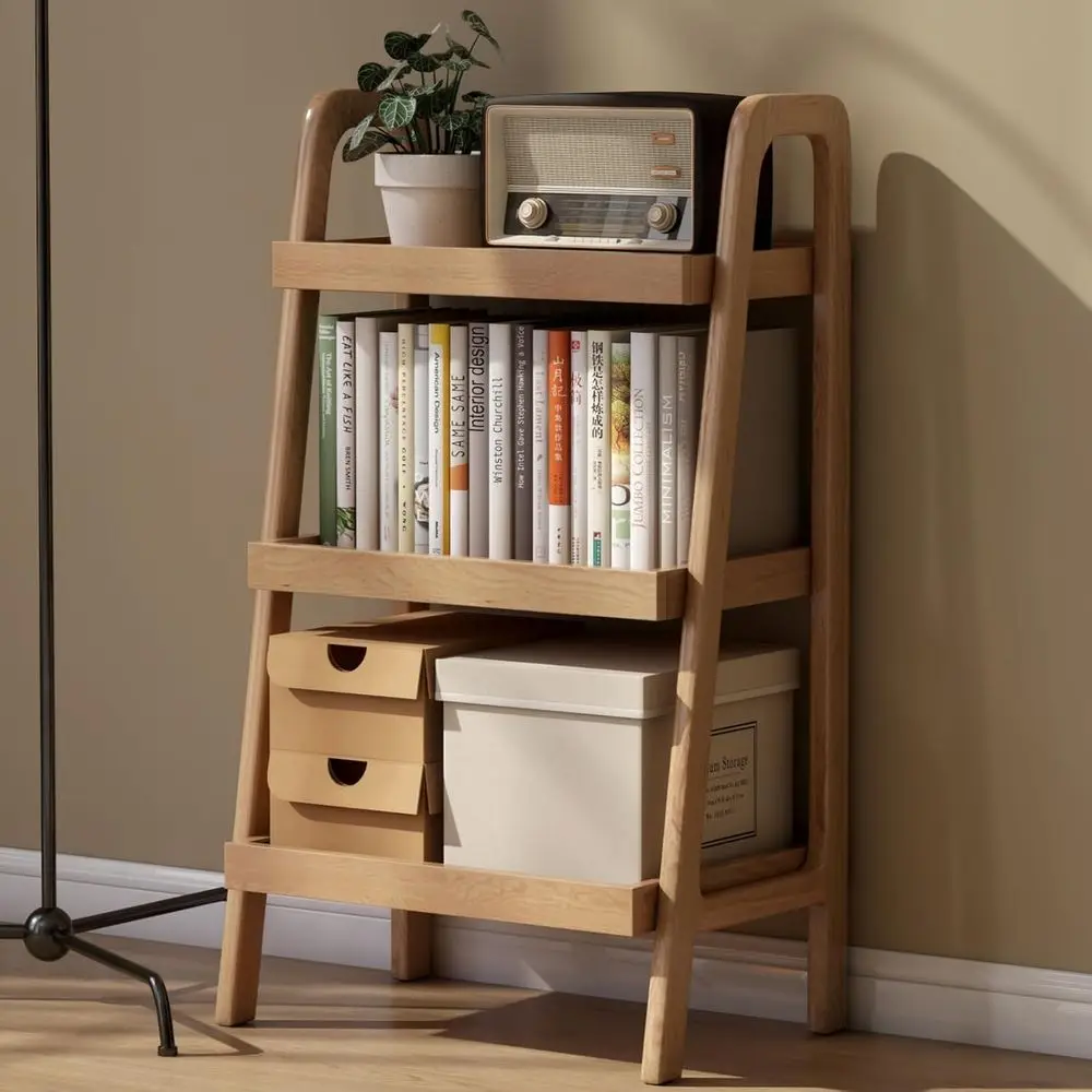 Natural Oak 3-Tier Ladder Bookshelf - Compact, Sturdy Design for Home Décor
Natural Oak 3-Tier Ladder Bookshelf - Compact, Sturdy Design for Home Décor