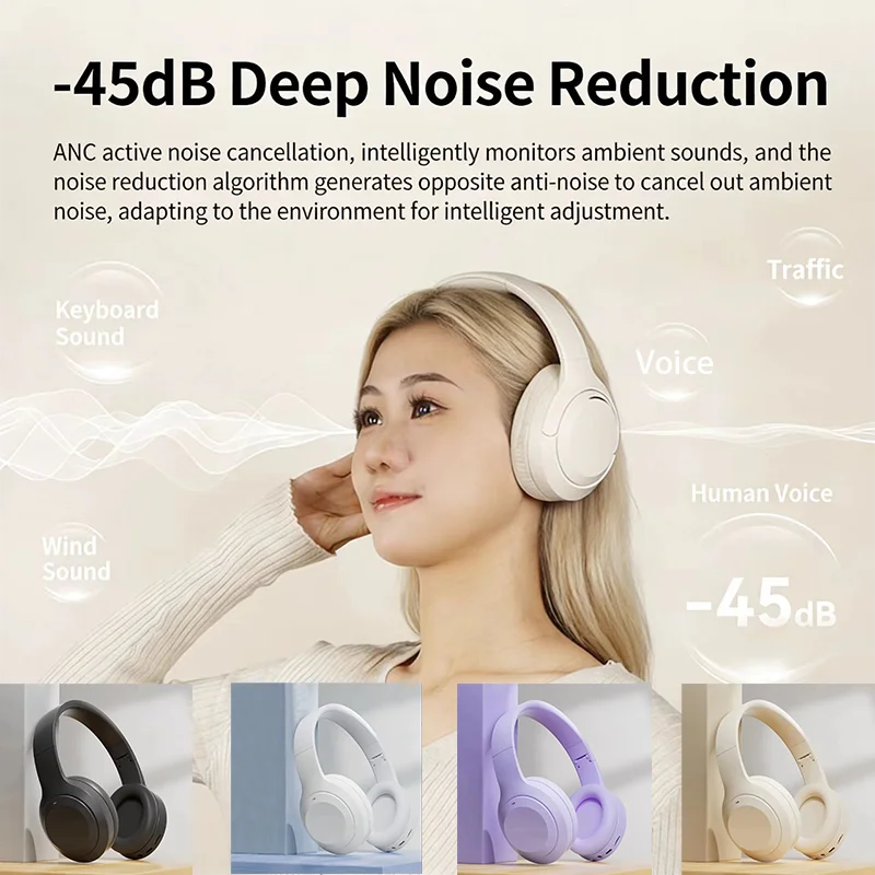 Беспроводные наушники Bluetooth 5.3, Hi-Fi стереонаушники, игровые наушники с шумоподавлением, складные наушники с микрофоном
Беспроводные наушники Bluetooth 5.3, Hi-Fi стереонаушники, игровые наушники с шумоподавлением, складные наушники с микрофоном