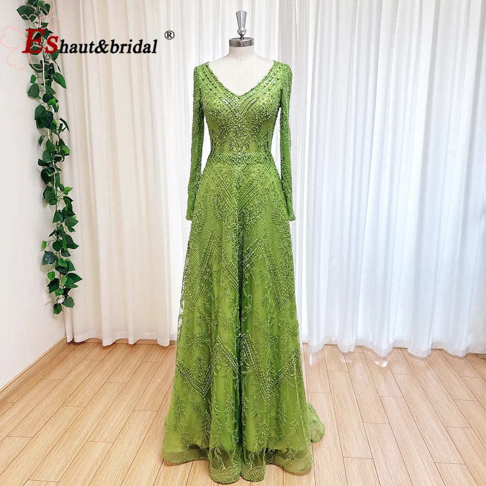 Elegant Luxury Lace Evening Dress V Neck Long Sleeve Aline Formal Gown for Women Dubai 2025 Customized for Wedding Prom Party
Elegant Luxury Lace Evening Dress V Neck Long Sleeve Aline Formal Gown for Women Dubai 2025 Customized for Wedding Prom Party