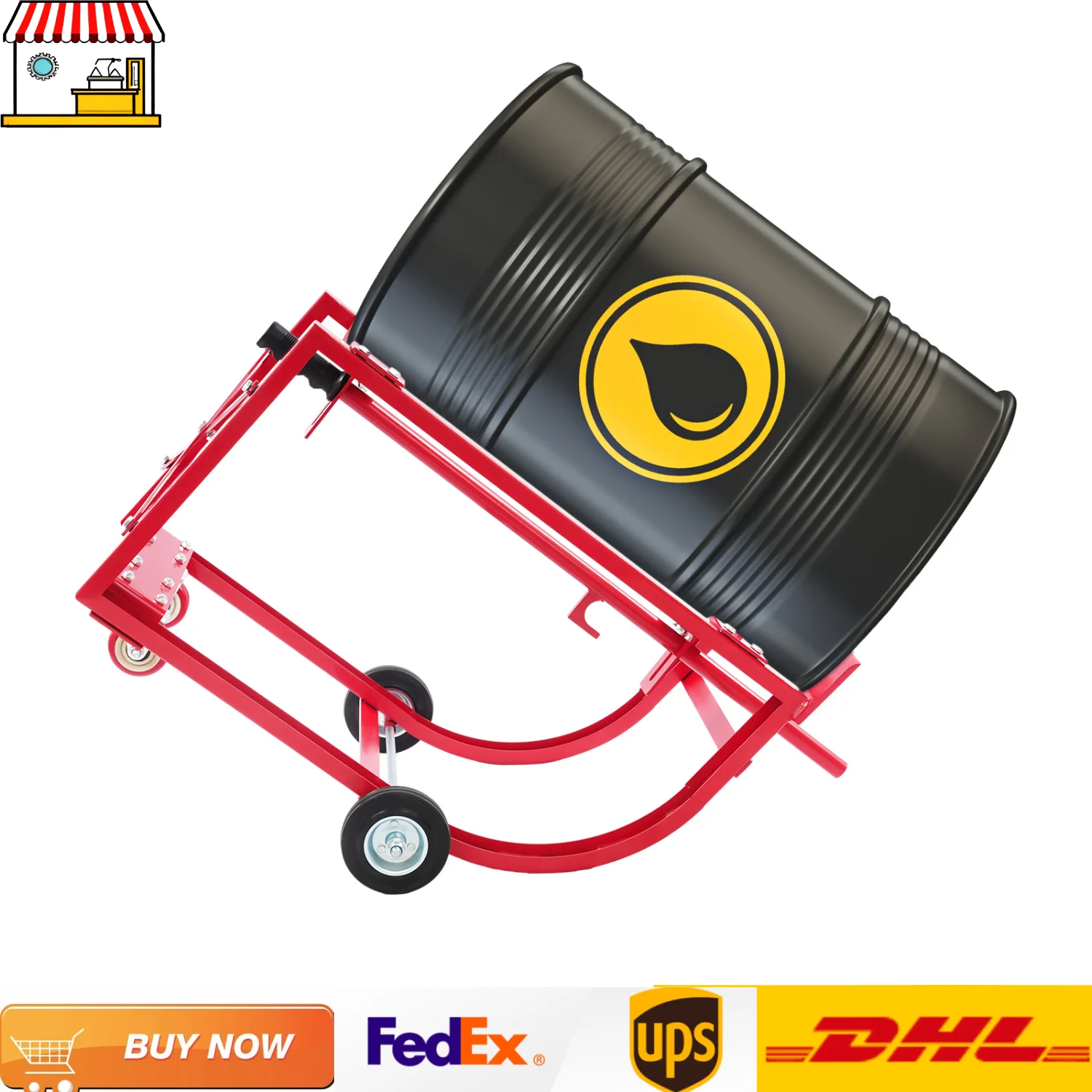 600 lbs Drum Cradle Hand Truck| Utility Transport Moving Cart for 55Gal Drum | Red
600 lbs Drum Cradle Hand Truck| Utility Transport Moving Cart for 55Gal Drum | Red