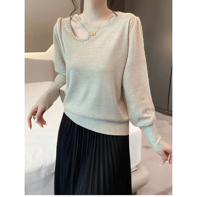 French Style Hollow Off-shoulder Sweater Autumn New Lantern Sleeve Top
French Style Hollow Off-shoulder Sweater Autumn New Lantern Sleeve Top