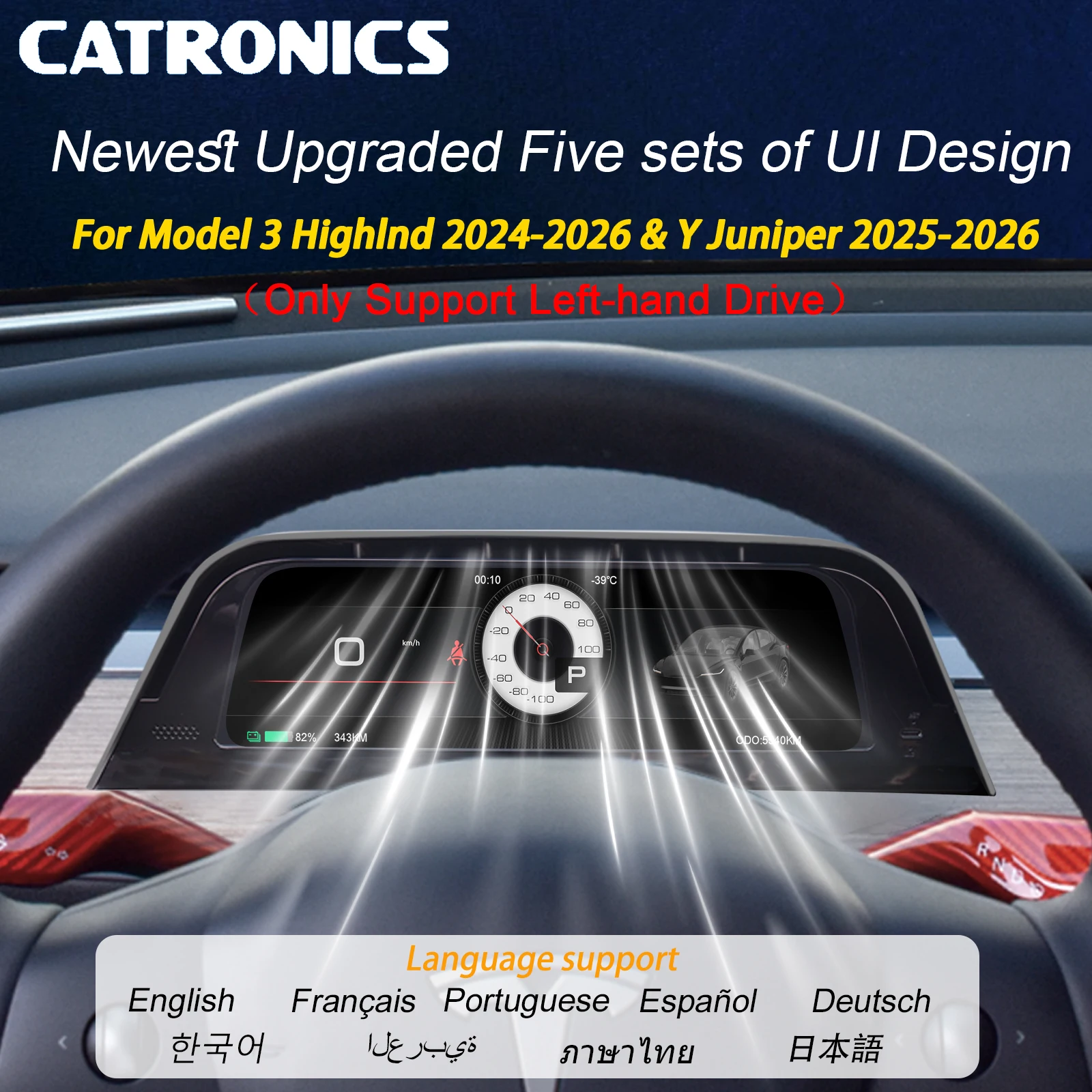 New 9.6" Big Air Vent HUD For Tesla Model 3 Highland 2024-2026 & Y Juniper 2025-2026 Display Screen Support Carplay Multilingual
New 9.6" Big Air Vent HUD For Tesla Model 3 Highland 2024-2026 & Y Juniper 2025-2026 Display Screen Support Carplay Multilingual