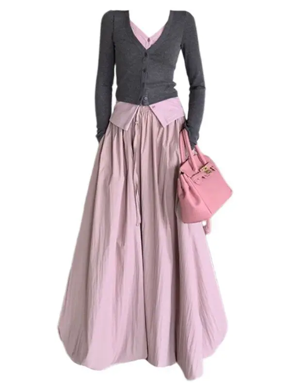 plus Size Knitted Cardigan And Puffy Skirt Two-Piece Set for Women Summer Faion Ensemble Color Blo Design Sisterly Sle
plus Size Knitted Cardigan And Puffy Skirt Two-Piece Set for Women Summer Faion Ensemble Color Blo Design Sisterly Sle
