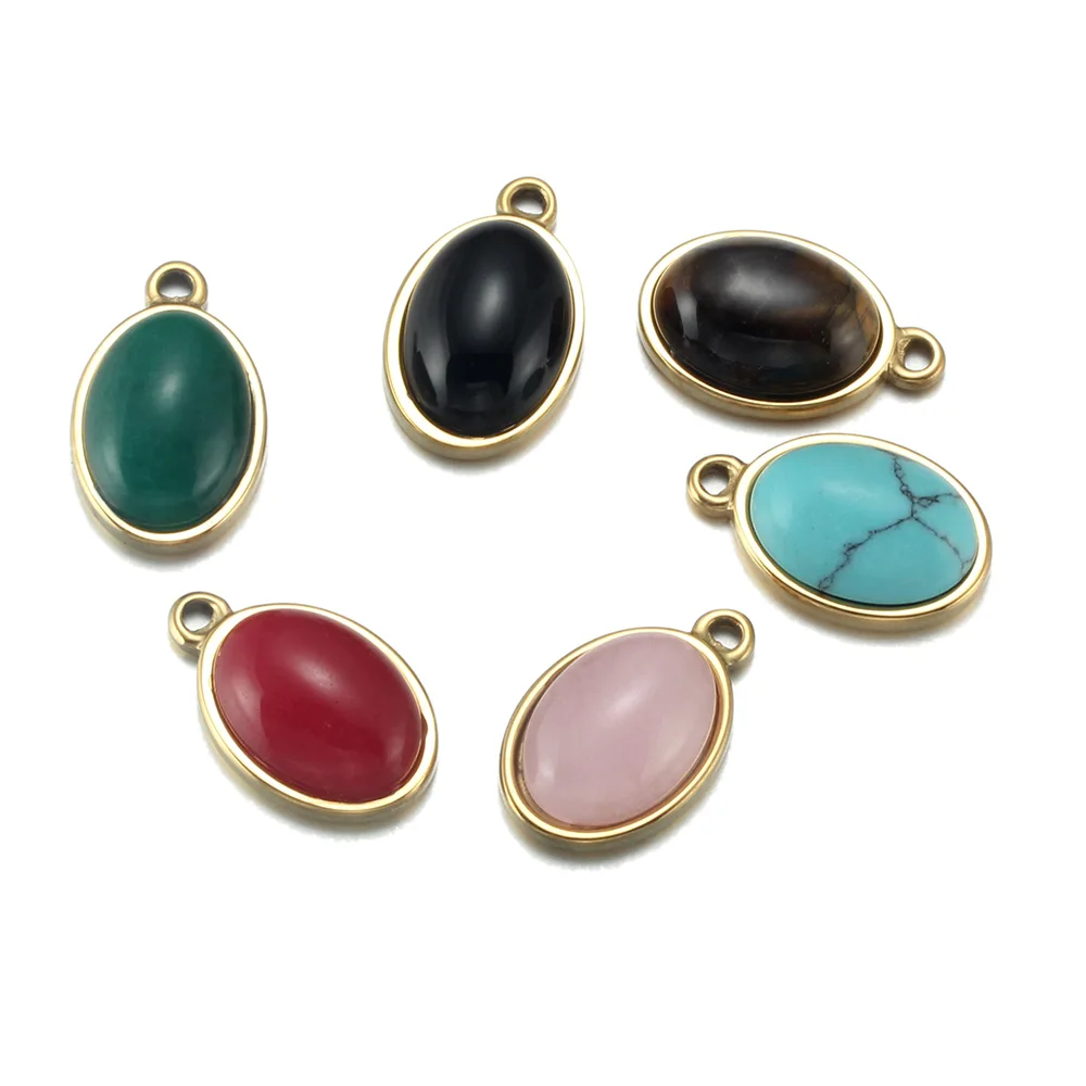 2 PCS/Lot Stainless Steel Natural Stone Oval Pendant Jewelry Making For DIY Earrings Necklace Supplies Charms Bulk Accessories
2 PCS/Lot Stainless Steel Natural Stone Oval Pendant Jewelry Making For DIY Earrings Necklace Supplies Charms Bulk Accessories