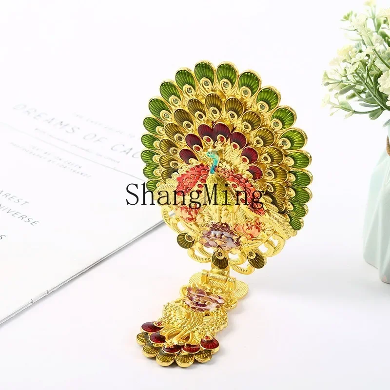 CL foldable makeup mirror large peacock open screen handle cover mirror enamel handicraft Valentine's Day desktop
CL foldable makeup mirror large peacock open screen handle cover mirror enamel handicraft Valentine's Day desktop